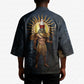 Heru-Ur Falcon Eyes Kimono Solar Disk Ancient Egyptian Mythology in Dark Stone