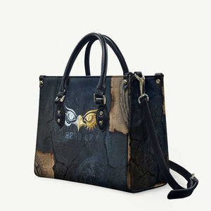 Heru-Ur Falcon Eyes Leather Bag Solar Disk Ancient Egyptian Mythology in Dark Stone