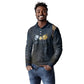 Heru-Ur Falcon Eyes Long Sleeve Polo Shirt Solar Disk Ancient Egyptian Mythology in Dark Stone