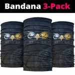 Heru-Ur Falcon Eyes Neck Gaiter Solar Disk Ancient Egyptian Mythology in Dark Stone