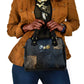 Heru-Ur Falcon Eyes Shoulder Handbag Solar Disk Ancient Egyptian Mythology in Dark Stone