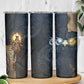 Heru-Ur Falcon Eyes Skinny Tumbler Solar Disk Ancient Egyptian Mythology in Dark Stone