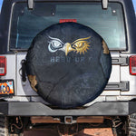 Heru-Ur Falcon Eyes Spare Tire Cover Solar Disk Ancient Egyptian Mythology in Dark Stone