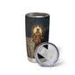 Heru-Ur Falcon Eyes Tumbler Cup Solar Disk Ancient Egyptian Mythology in Dark Stone