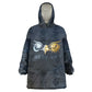Heru-Ur Falcon Eyes Wearable Blanket Hoodie Solar Disk Ancient Egyptian Mythology in Dark Stone