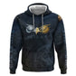 Heru-Ur Falcon Eyes Zip Hoodie Solar Disk Ancient Egyptian Mythology in Dark Stone