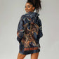 Heru-Ur Hoodie Dress Flaming Wings and Sword Ancient Egyptian Warrior