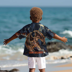 Heru-Ur Kid Hawaiian Shirt Flaming Wings and Sword Ancient Egyptian Warrior
