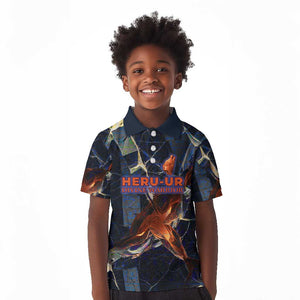 Heru-Ur Kid Polo Shirt Flaming Wings and Sword Ancient Egyptian Warrior