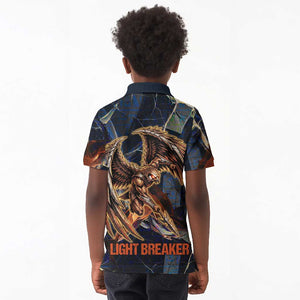 Heru-Ur Kid Polo Shirt Flaming Wings and Sword Ancient Egyptian Warrior