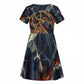 Heru-Ur Kid Short Sleeve Dress Flaming Wings and Sword Ancient Egyptian Warrior