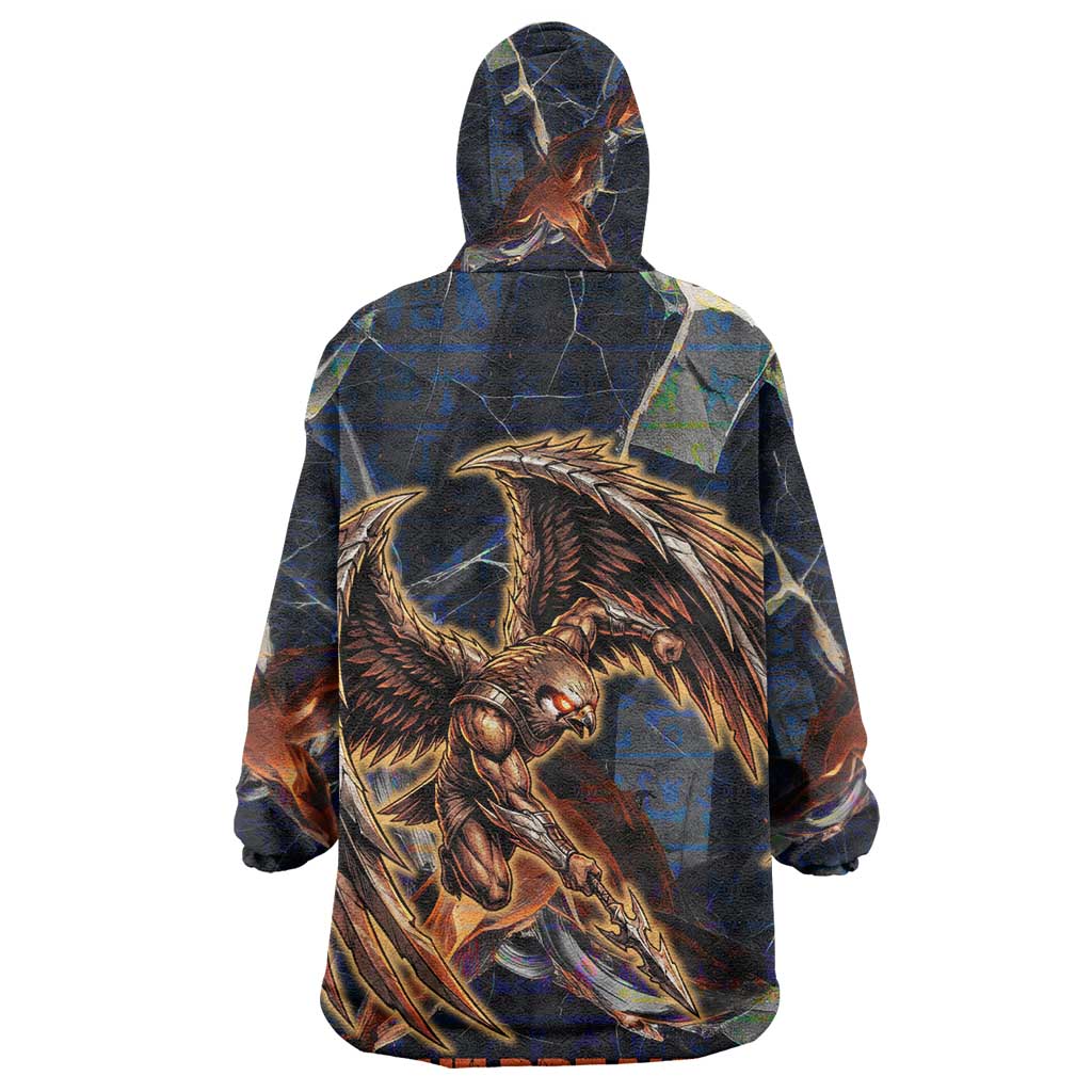 Heru-Ur Kid Wearable Blanket Hoodie Flaming Wings and Sword Ancient Egyptian Warrior