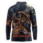 Heru-Ur Long Sleeve Polo Shirt Flaming Wings and Sword Ancient Egyptian Warrior