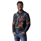 Heru-Ur Long Sleeve Polo Shirt Flaming Wings and Sword Ancient Egyptian Warrior