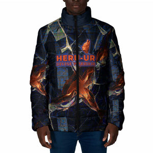Heru-Ur Padded Jacket Flaming Wings and Sword Ancient Egyptian Warrior