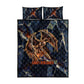 Heru-Ur Quilt Bed Set Flaming Wings and Sword Ancient Egyptian Warrior