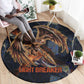 Heru-Ur Round Carpet Flaming Wings and Sword Ancient Egyptian Warrior