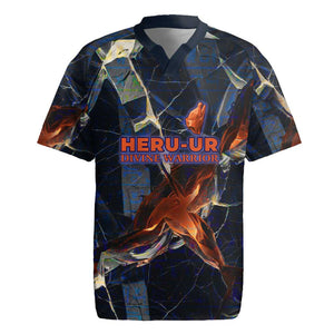 Heru-Ur Rugby Jersey Flaming Wings and Sword Ancient Egyptian Warrior