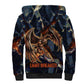 Heru-Ur Sherpa Hoodie Flaming Wings and Sword Ancient Egyptian Warrior