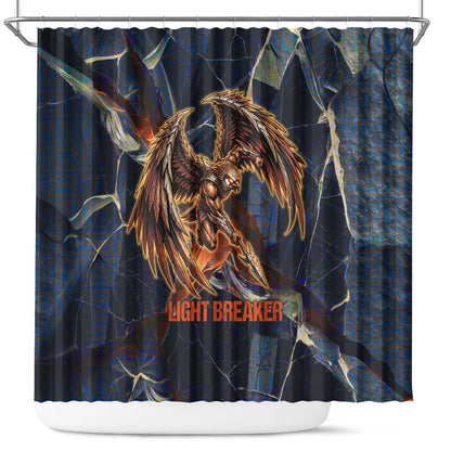 Heru-Ur Shower Curtain Flaming Wings and Sword Ancient Egyptian Warrior