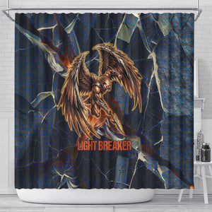Heru-Ur Shower Curtain Flaming Wings and Sword Ancient Egyptian Warrior