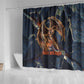 Heru-Ur Shower Curtain Flaming Wings and Sword Ancient Egyptian Warrior