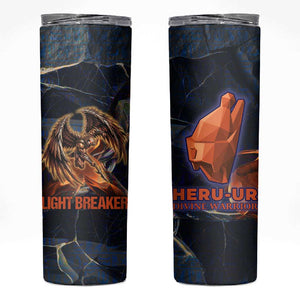 Heru-Ur Skinny Tumbler Flaming Wings and Sword Ancient Egyptian Warrior