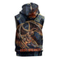 Heru-Ur Sleeveless Hoodie Flaming Wings and Sword Ancient Egyptian Warrior