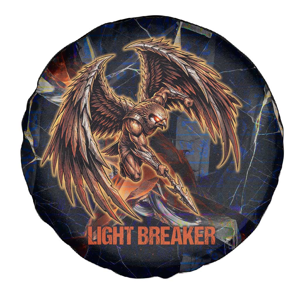 Heru-Ur Spare Tire Cover Flaming Wings and Sword Ancient Egyptian Warrior