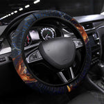 Heru-Ur Steering Wheel Cover Flaming Wings and Sword Ancient Egyptian Warrior