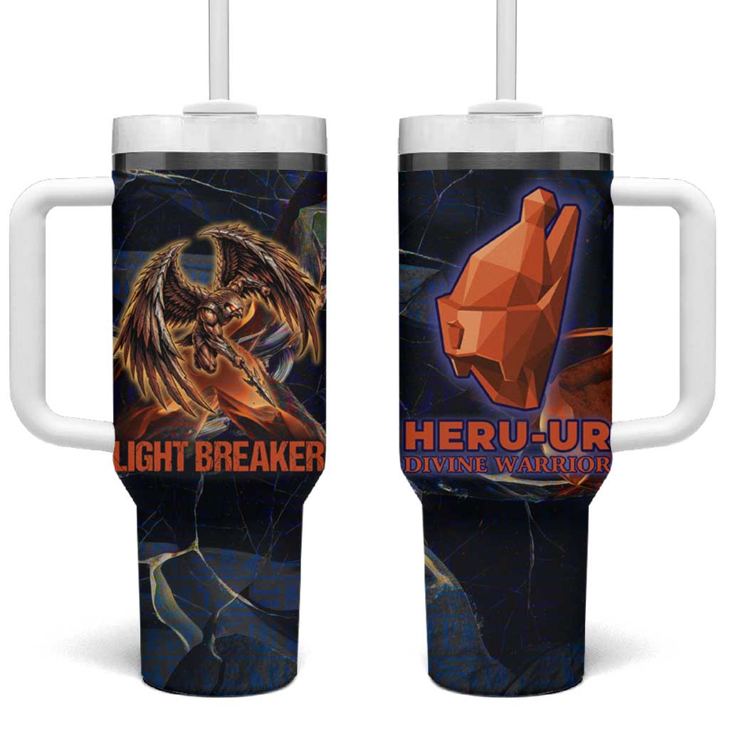 Heru-Ur Tumbler With Handle Flaming Wings and Sword Ancient Egyptian Warrior