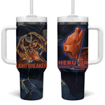 Heru-Ur Tumbler With Handle Flaming Wings and Sword Ancient Egyptian Warrior