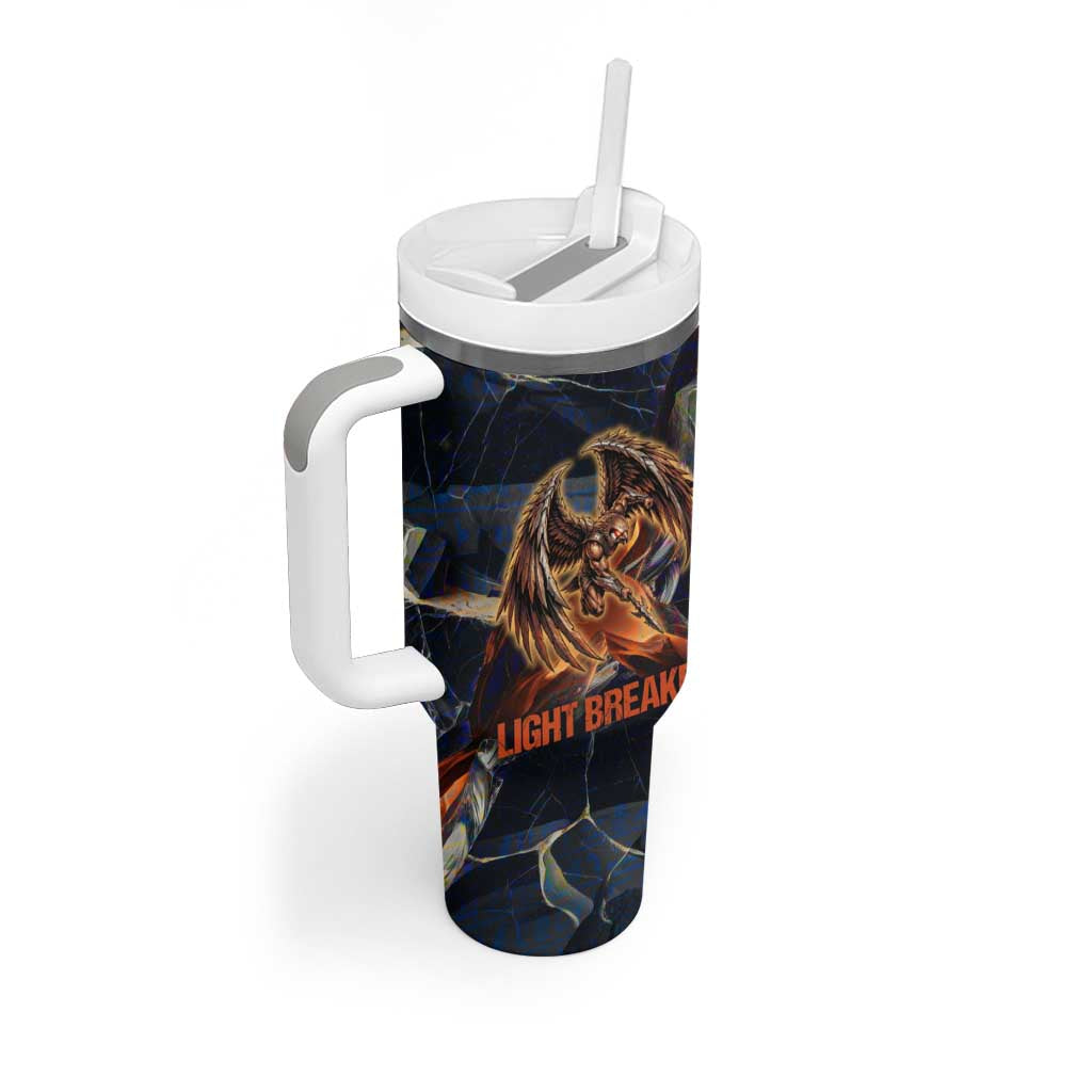 Heru-Ur Tumbler With Handle Flaming Wings and Sword Ancient Egyptian Warrior