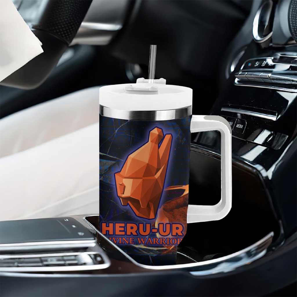 Heru-Ur Tumbler With Handle Flaming Wings and Sword Ancient Egyptian Warrior