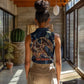 Heru-Ur Women Sleeveless Polo Shirt Flaming Wings and Sword Ancient Egyptian Warrior