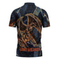 Heru-Ur Zipper Polo Shirt Flaming Wings and Sword Ancient Egyptian Warrior