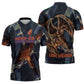 Heru-Ur Zipper Polo Shirt Flaming Wings and Sword Ancient Egyptian Warrior