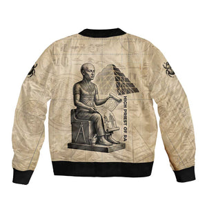 Imhotep Bomber Jacket Pyramid Blueprints Ancient Egyptian Architecture and Priest