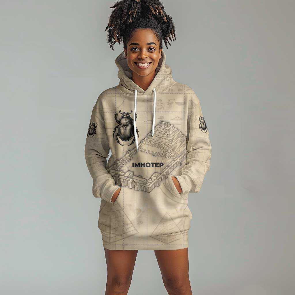 Imhotep Hoodie Dress Pyramid Blueprints Ancient Egyptian Architecture and Priest