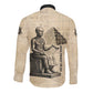 Imhotep Long Sleeve Button Shirt Pyramid Blueprints Ancient Egyptian Architecture and Priest