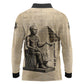Imhotep Long Sleeve Polo Shirt Pyramid Blueprints Ancient Egyptian Architecture and Priest