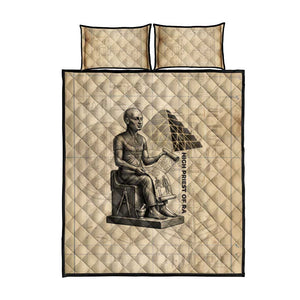 Imhotep Quilt Bed Set Pyramid Blueprints Ancient Egyptian Architecture and Priest
