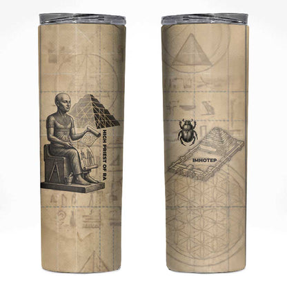 Imhotep Skinny Tumbler Pyramid Blueprints Ancient Egyptian Architecture and Priest