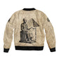 Imhotep Sleeve Zip Bomber Jacket Pyramid Blueprints Ancient Egyptian Architecture and Priest