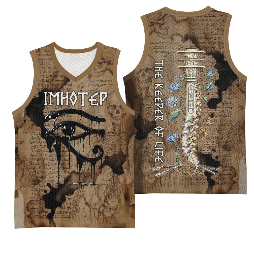 Imhotep Eye of Horus Basketball Jersey Papyrus Scrolls Ancient Egyptian Medicine