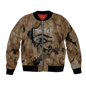 Imhotep Eye of Horus Bomber Jacket Papyrus Scrolls Ancient Egyptian Medicine