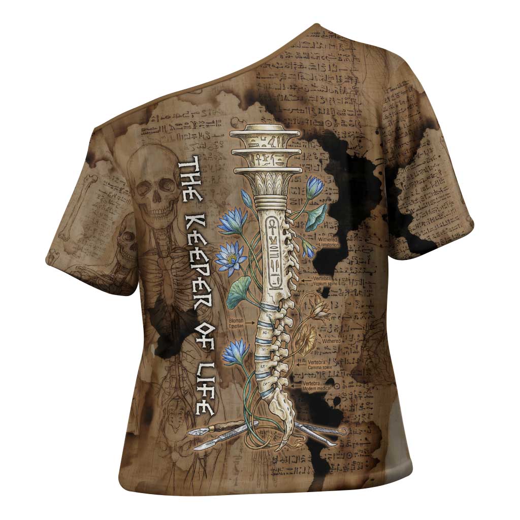 Imhotep Eye of Horus Cross Shoulder Shirt Papyrus Scrolls Ancient Egyptian Medicine