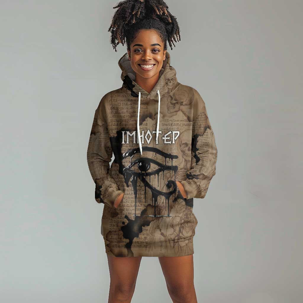 Imhotep Eye of Horus Hoodie Dress Papyrus Scrolls Ancient Egyptian Medicine