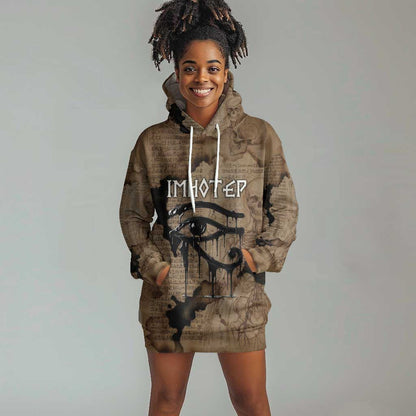 Imhotep Eye of Horus Hoodie Dress Papyrus Scrolls Ancient Egyptian Medicine
