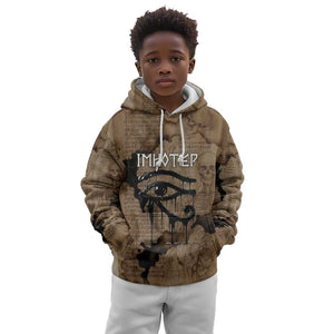 Imhotep Eye of Horus Kid Hoodie Papyrus Scrolls Ancient Egyptian Medicine